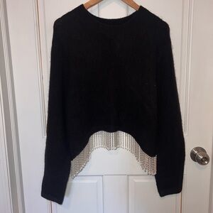 & Other Stories Black Sweater with Pearl Detail
